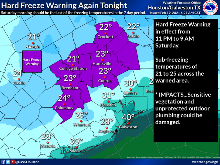 Hard Freeze Warning Again Tonight